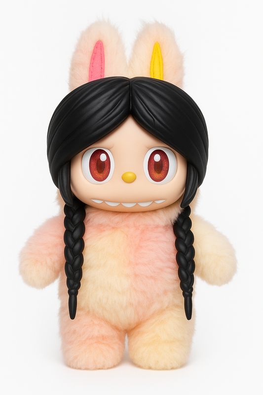 Labubu Wednesday Style Hair | 3D Printed Doll Accessory