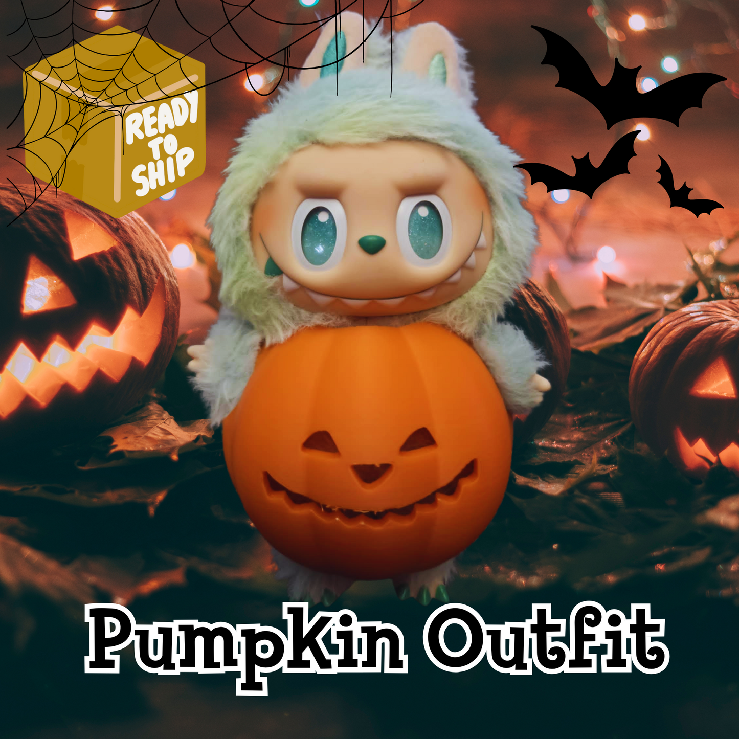 Labubu Pumpkin Suit – Halloween Body Outfit for Pop Mart Labubu Figures
